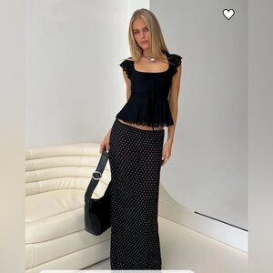 Lioness Black and White Maxi Skirt from Princess Polly